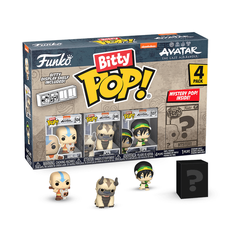 Funko Bitty Pop Avatar - Aang con Momo, Appa, Toph y figura misteriosa - Tópica Shop